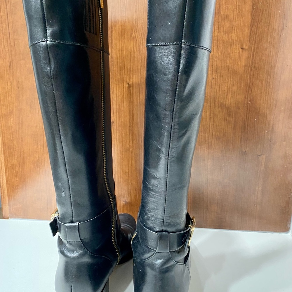 Michael Kors black leather riding Bryce Women’s boots, size 9M. - Picture 6 of 8